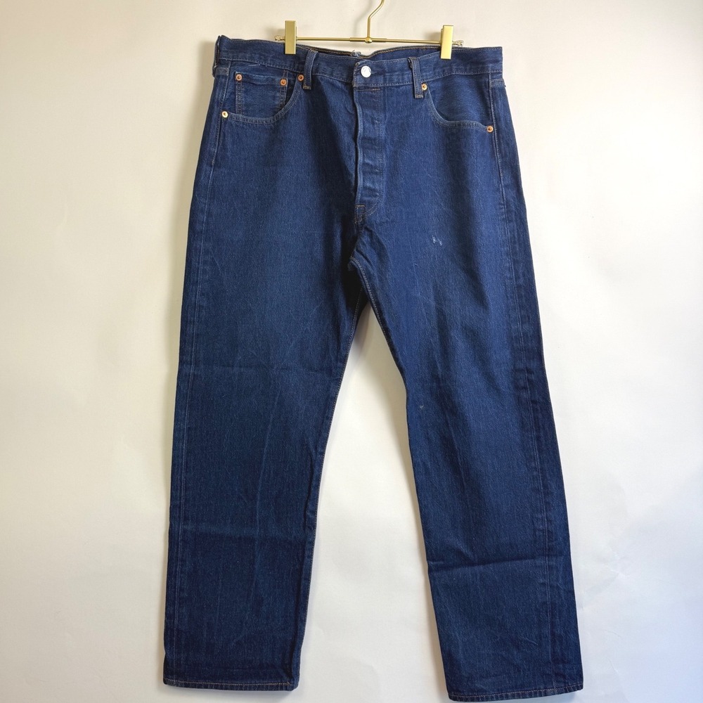 Levi Strauss 501 Original Fit Button Fly Dark Wash Denim Jeans‎ Men's W40 L32